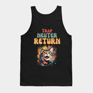 Trap Neuter Return Cat Design - Supporting Feral Cats' Welfare Tank Top